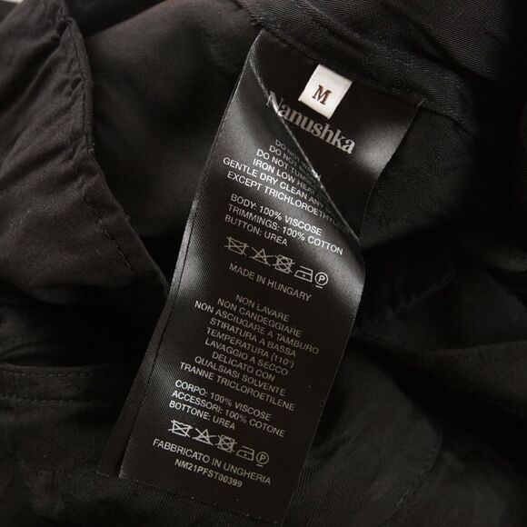 Nanushka Black Floral Jacquard Nagi Viscose Belted Shorts Unisex Sz M - Picture 4 of 10